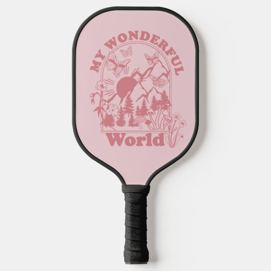 Mijn prachtige World Retro Flowers Pickleball Paddle (Voorkant)