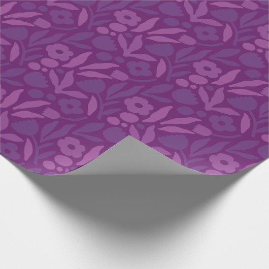 Mijn prinses houdt van Paarse, vrolijke grote bloe Cadeaupapier (Hoek)