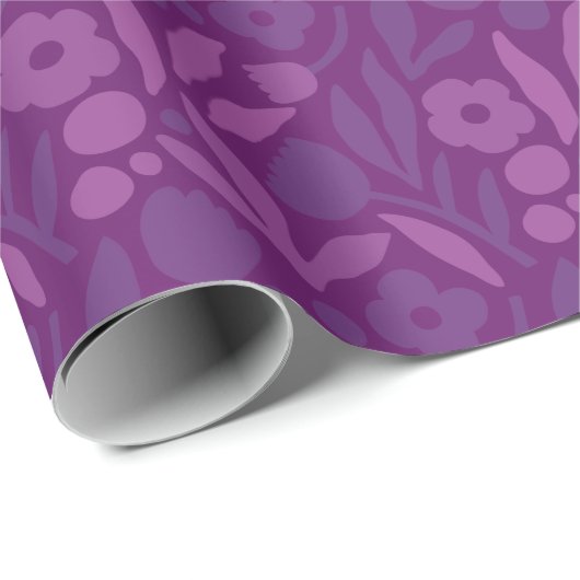 Mijn prinses houdt van Paarse, vrolijke grote bloe Cadeaupapier (Rol Hoek)