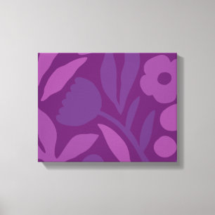 Mijn prinses houdt van Paarse, vrolijke grote bloe Canvas Afdruk