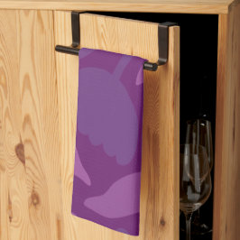 Mijn prinses houdt van Paarse, vrolijke grote bloe Theedoek