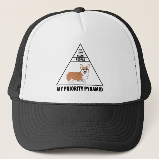 Mijn Prioriteit Piramide Corgi Trucker Pet (Voorkant)