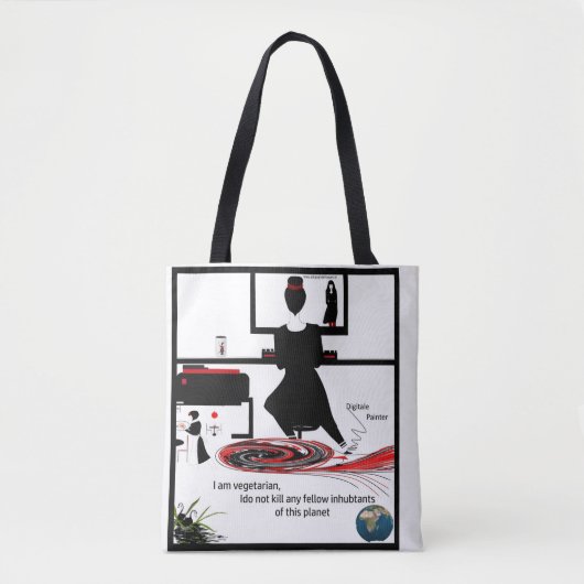 Mijn profiel tekening op tas (Voorkant)