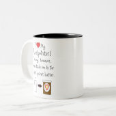 Mijn Pudelpointer houdt van pindaknoter Tweekleurige Koffiemok (Voorkant links)