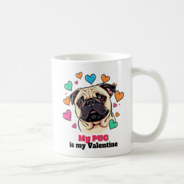 Mijn Pug Is Mijn Valentijn Schattige Grappig Koffiemok