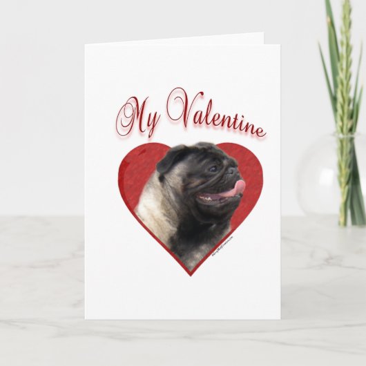 Mijn Pug Valentijn Feestdagen Kaart (Voorkant)
