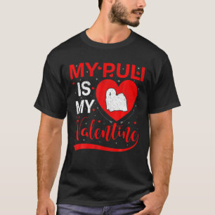 Mijn puli is mijn Valentijn hartvorm Puli Dog Vale T-shirt