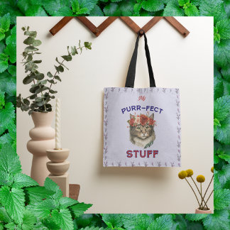 Mijn purr-fect spullen canvas tas
