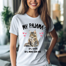 Mijn pyjama: 10% katoen, 90% maine coon haar t-shirt