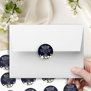 Mijn Quince Anos Tiara en Rozen Blauwe Quinceanera Ronde Sticker