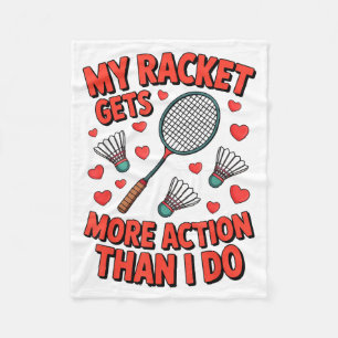 Mijn racket krijgt meer actie dan ik doe Funny Bad Fleece Deken