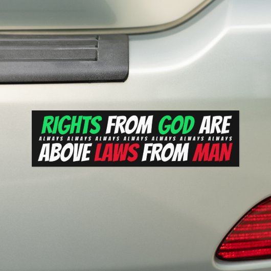 Mijn rechten (zwarte) bumpersticker (Op auto)