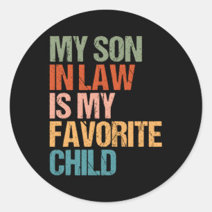 Mijn rechtse zoon is mijn favoriete kinderfamilie ronde sticker