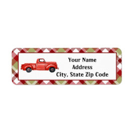 Mijn Red Pick Up Truck Return Label