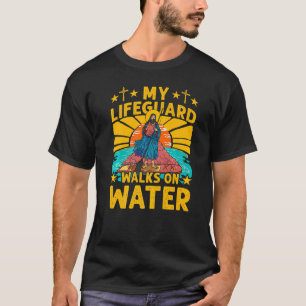 Mijn reddingsboei loopt over het water Jezus Chris T-shirt