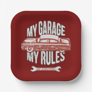 Mijn Regels Klassieke Rode Auto Retro Monteur Papieren Bordje