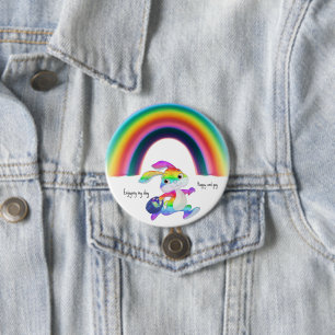 Mijn regenboogdag genieten ronde button 7,6 cm