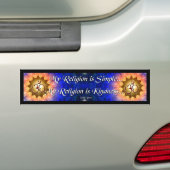 Mijn religie is Eenvoudige Bumpersticker (Op auto)