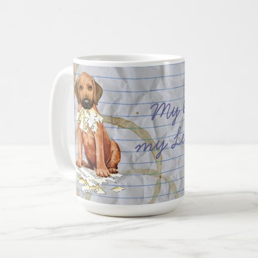 Mijn Rhodezische Ridgeback Ate Lesson Plan Coffee  Koffiemok (Voorkant links)
