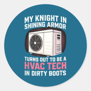 Mijn ridder in grappige verwarmings- en airconditi ronde sticker