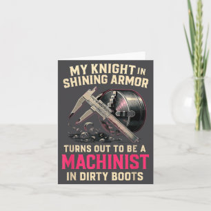 Mijn ridder in machinist vrouw vriendin grappige v kaart