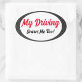 Mijn rijgedrag ovale sticker (Tas)