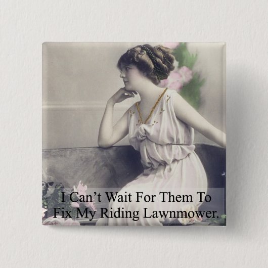 Mijn ringende Lawnmower herstellen Vierkante Button 5,1 Cm (Voorkant)