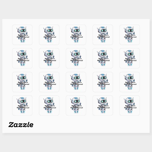 Mijn robot sarcasme is machine-geleerd vierkante sticker (Vel)