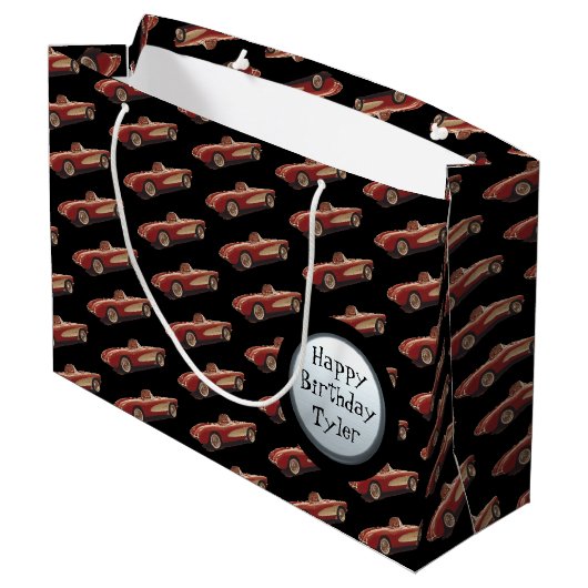 Mijn rode Corvette Gift Bag Groot Cadeauzakje (Achterkant Gekanteld)