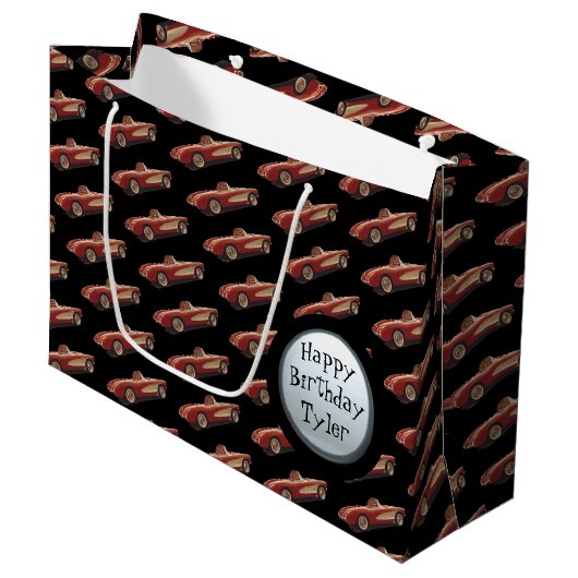 Mijn rode Corvette Gift Bag Groot Cadeauzakje (Voorkant Gekanteld)