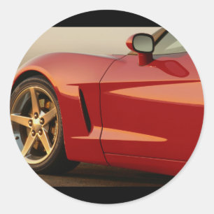 Mijn Rode Corvette Ronde Sticker