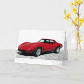 Mijn Rode Corvette uit 1979 Kaart (Gele Bloem)