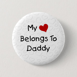 Mijn rode hart behoort tot papa ronde button 5,7 cm