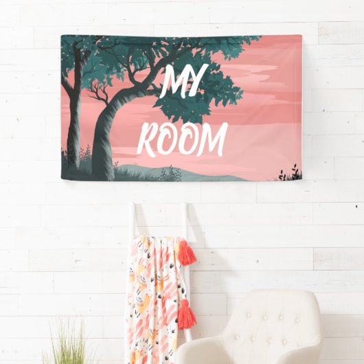 Mijn Room Floral Tree Sunset Spandoek (Insitu)