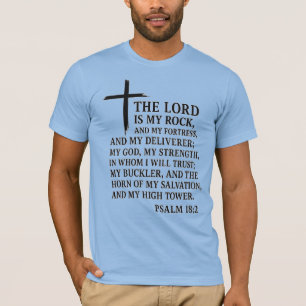 Mijn rots, mijn vesting – Psalm 18:2 T-shirt