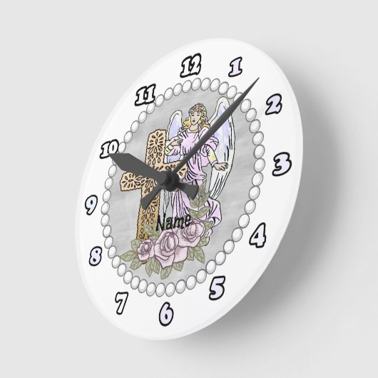 Mijn Rozen Cross Angel Clock Ronde Klok (Hoek)