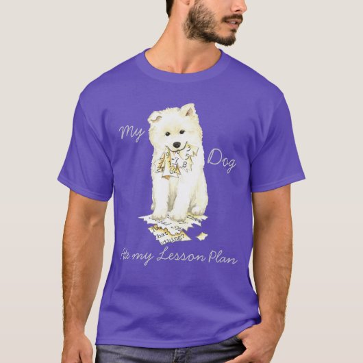 Mijn Samoyed Ate Mijn Lesson Plan T-shirt (Voorkant)