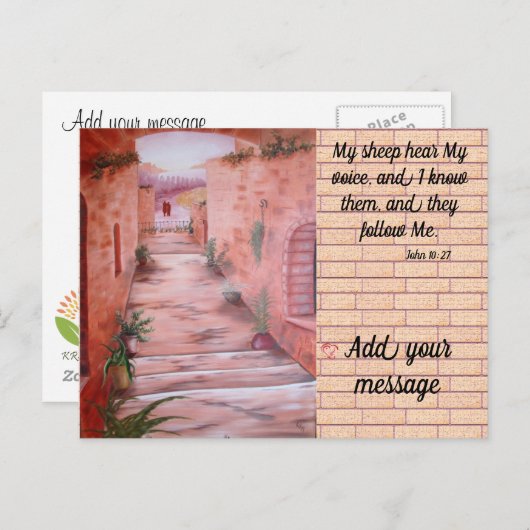 Mijn schaap hoort mijn stem Briefkaart (Voorkant / Achterkant)