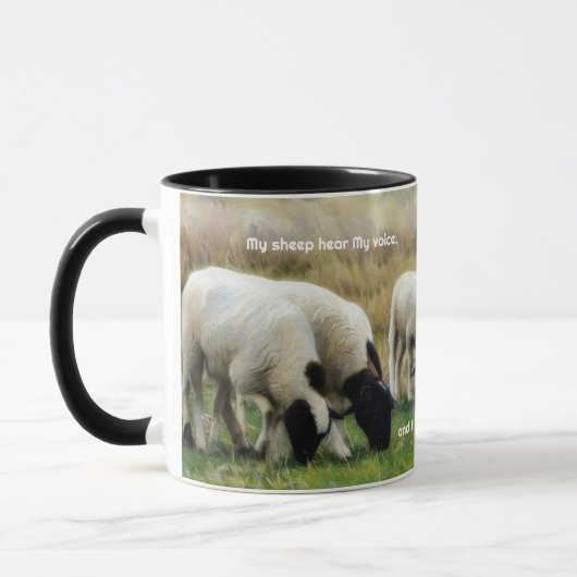 Mijn schaap Johannes 10:27 Faith Art Mok Cup (Links)