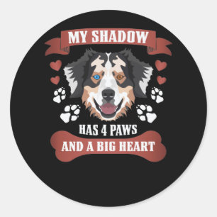 Mijn schaduw heeft vier poten, Australian Shepherd Ronde Sticker