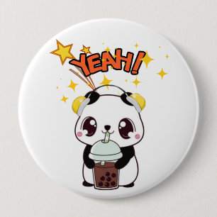 Mijn Schattige Feest Panda Ronde Button 4,0 Cm