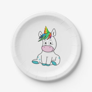 Mijn schattige Unicorn Papieren Bordje