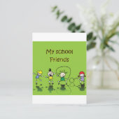 Mijn schoolvrienden briefkaart (Staand voorkant)