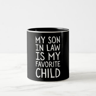 Mijn schoonzoon is mijn favoriete kind - Familie h Tweekleurige Koffiemok