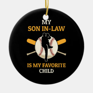 Mijn schoonzoon is mijn favoriete kind Honkbalfan Keramisch Ornament