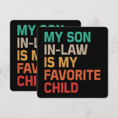 Mijn schoonzoon is mijn favoriete kind kaart (Voorkant / Achterkant)