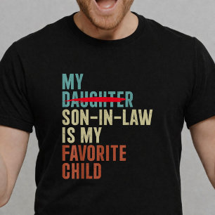 Mijn schoonzoon is mijn favoriete kind Retro T-shirt