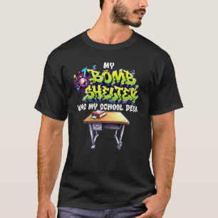 Mijn schuilkelder was mijn schoolbureau Gen X T-shirt