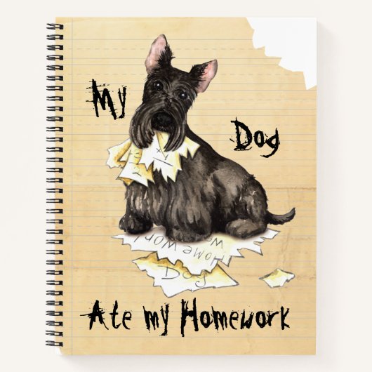Mijn Scottie Ate Mijn thuiswerk Notitieboek (Voorkant)