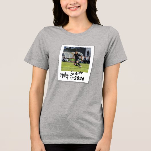 Mijn Senior Custom Afbeelding Voetbal Tri-Blend Shirt (Voorkant)